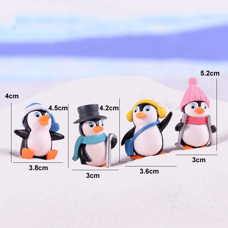 Cartoon Resin Penguin Model Kids Toys Miniture Fairy Garden Accessories Supplies Pot Bonsai Moss Fairy Garden Animals Micro Landscape Miniature Garden Terrariums Fairy Garden Figurine Kits Items Table Decoration Accessories